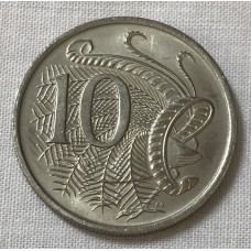 AUSTRALIA 1976 . TEN 10 CENTS COIN . LYREBIRD